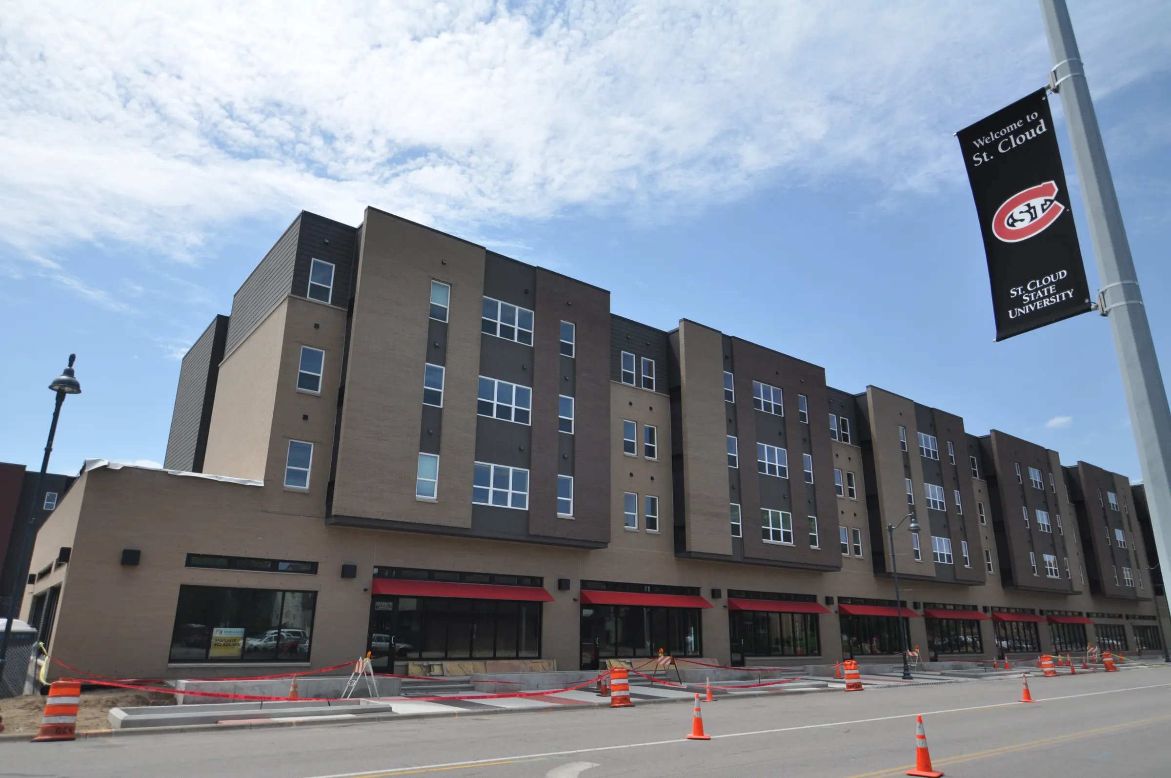 Off-campus apartment building near a university campus